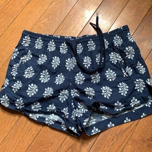 J.Crew Floral Tree Navy Stretchy Beach Shorts szS